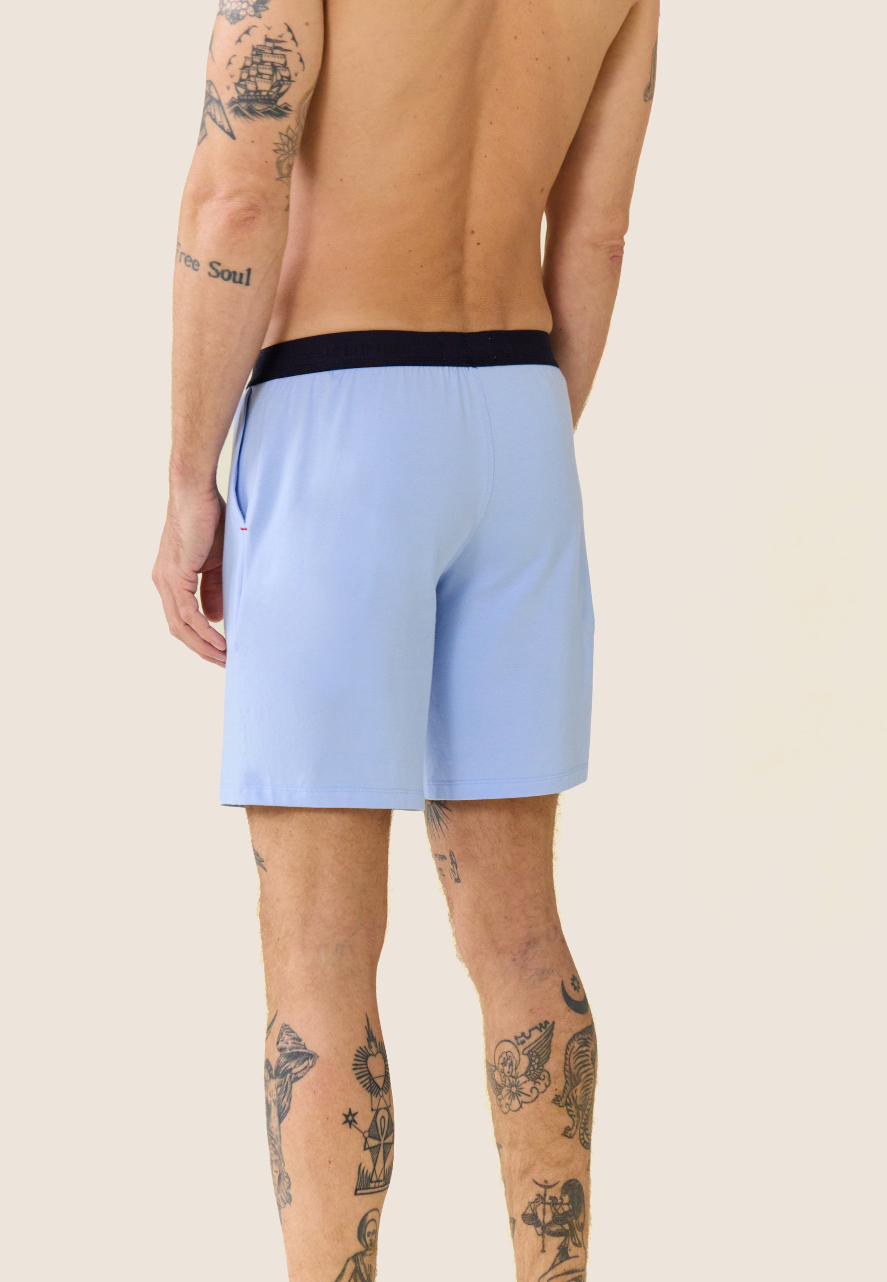 Ensemble de pyjama t-shirt et short en coton - Ensemble Pyjama Yvan Bleu ciel