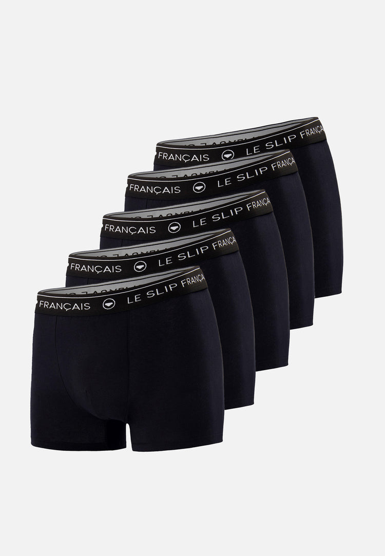Lot de 5 boxers noir en coton - Boxers Noir - Le Slip Français - 1