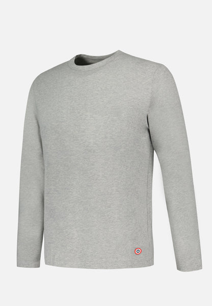 Men's gray long-sleeved cotton t-shirt - Superb Gray