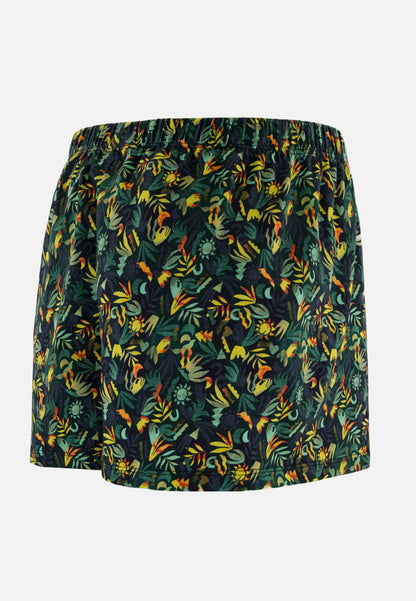Green jungle print cotton jersey boxer shorts - Fredo Jungle Khaki Veronese