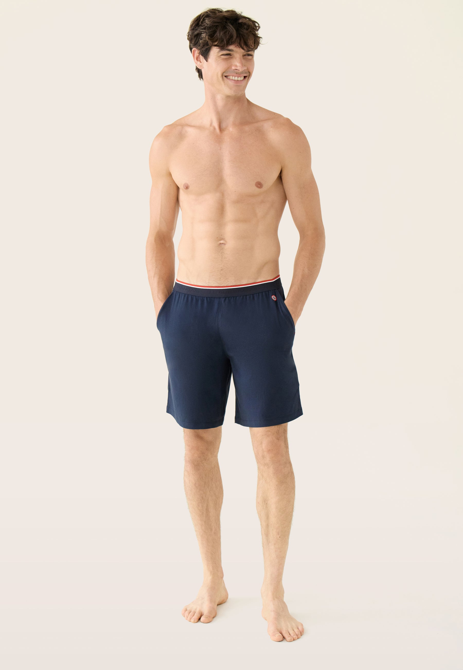 Bas de pyjama court bleu en coton - Zouzou Marine