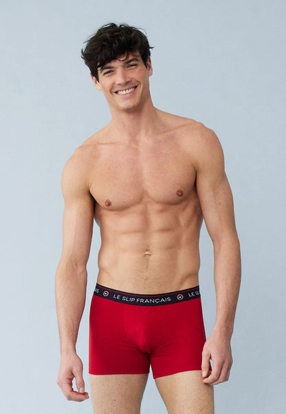 Lot de 7 boxers en coton - Boxers Marinière Rouge Marinière Bleu Marine Blanc Gris Bleu Rouge