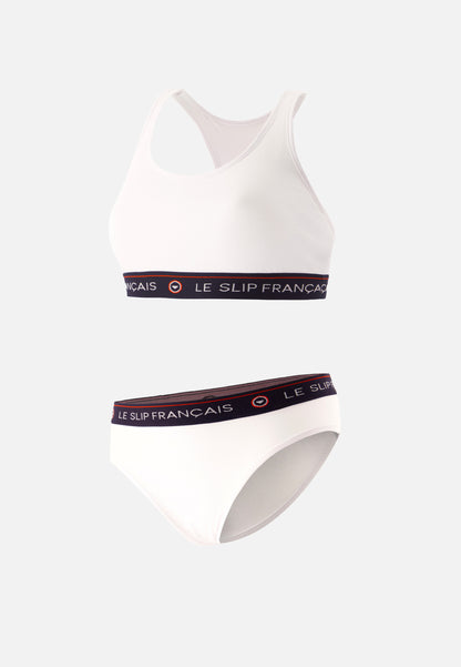 Ensemble culotte brassière en coton - Tapageuse Rieuse Blanc