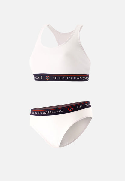 Ensemble culotte brassière en coton - Tapageuse Rieuse Blanc