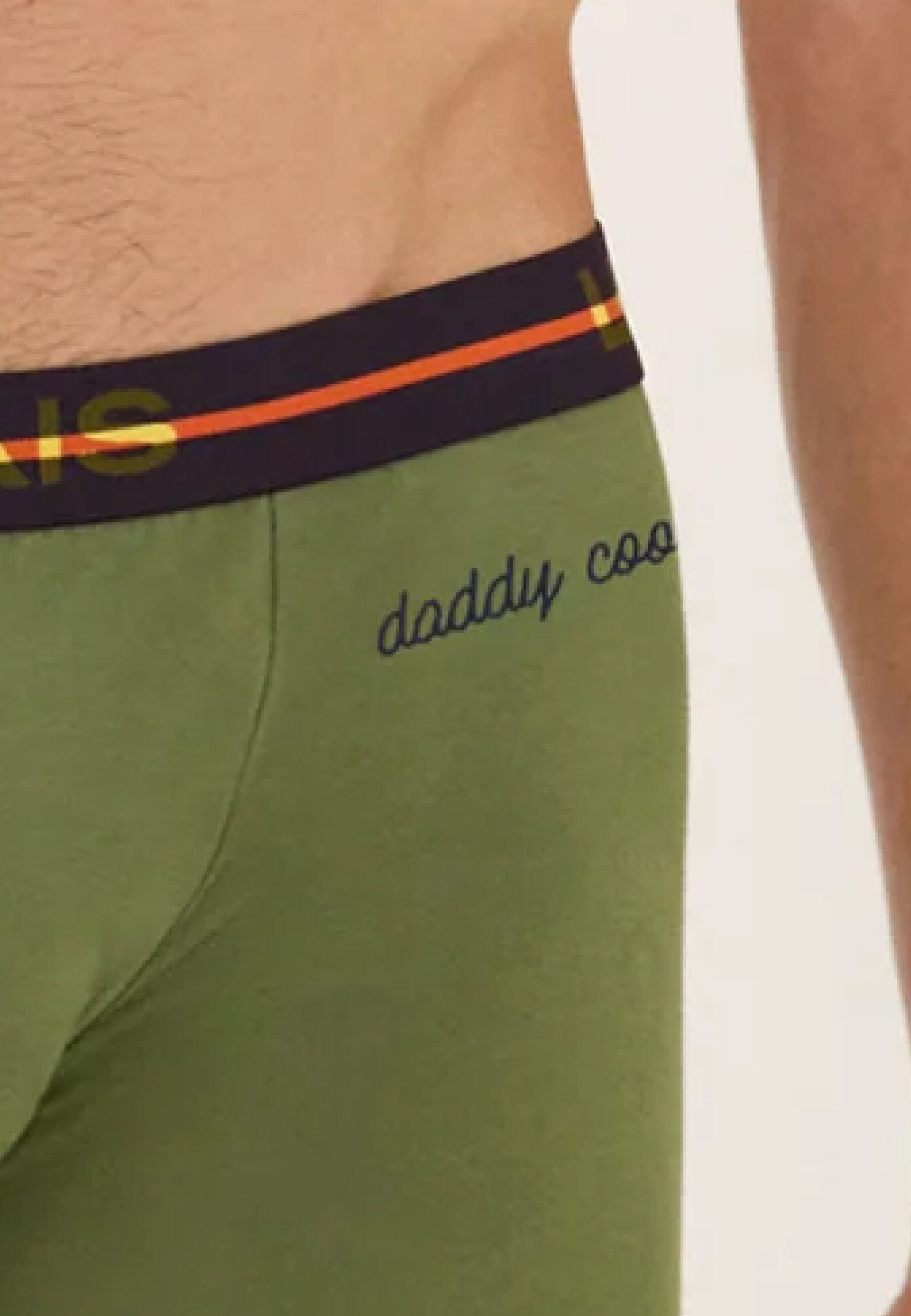 Boxer vert en coton - Redoutable Kaki Veronese Brodé Daddy Cool