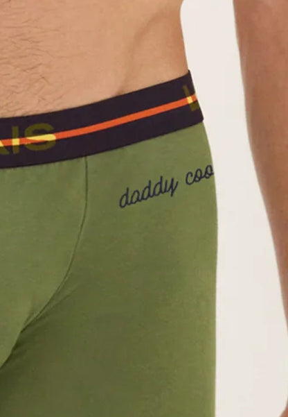 Boxer vert en coton - Redoutable Kaki Veronese Brodé Daddy Cool