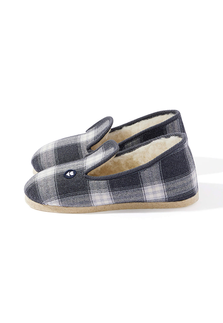 Gray Tartan Slippers - Le Slip Français - 3