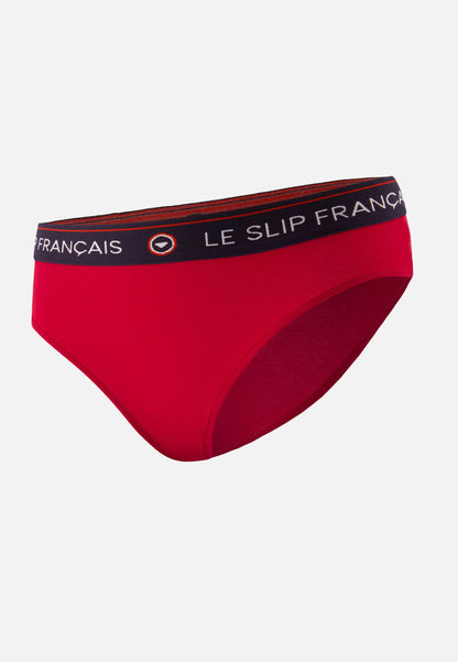 Culotte taille haute rouge en coton - Rieuse Rouge Cerise