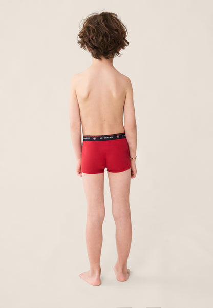 Boxer enfant rouge en coton - Petit Joseph Rouge Cerise