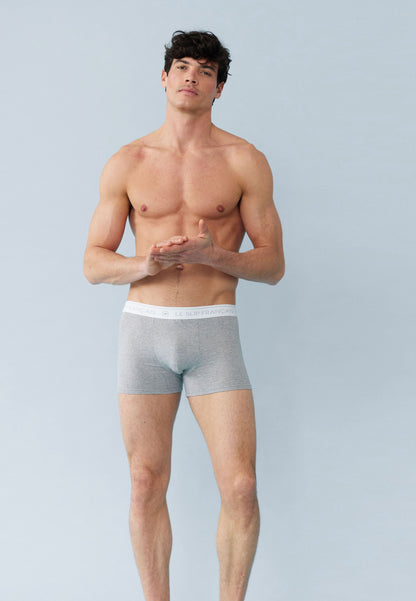 Lot de 5 boxers en coton - Boxers Noir Bleu Bleu Marine Gris Chiné Rouge