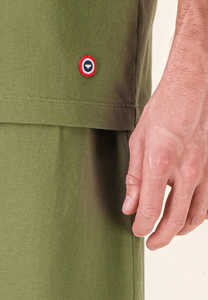 T-shirt homme vert à manches courtes en coton - Formidable Kaki Veronese