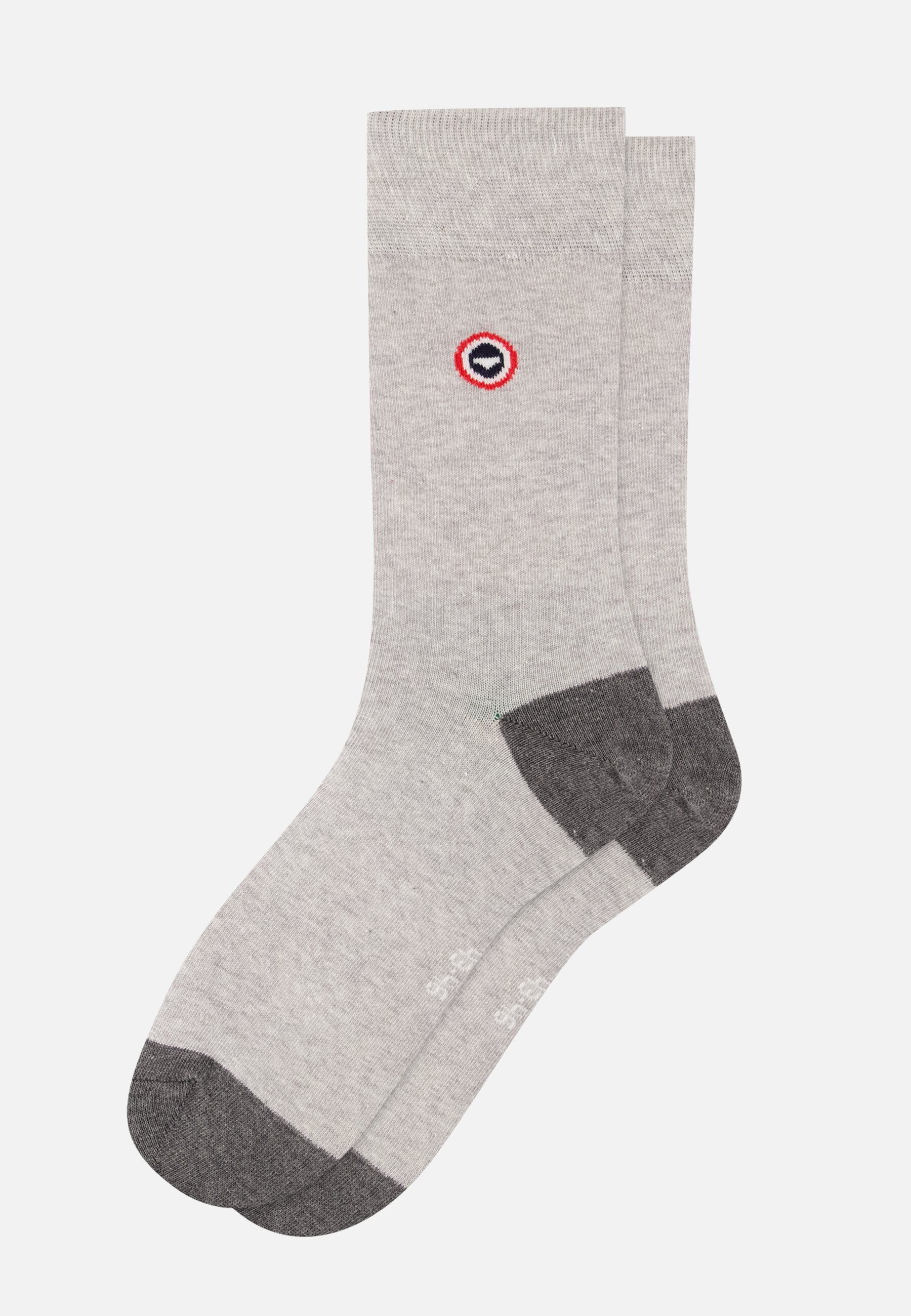 Chaussettes mi-hautes gris clair et anthracite fantaisie - Robuste Gris Clair Gris Anthracite