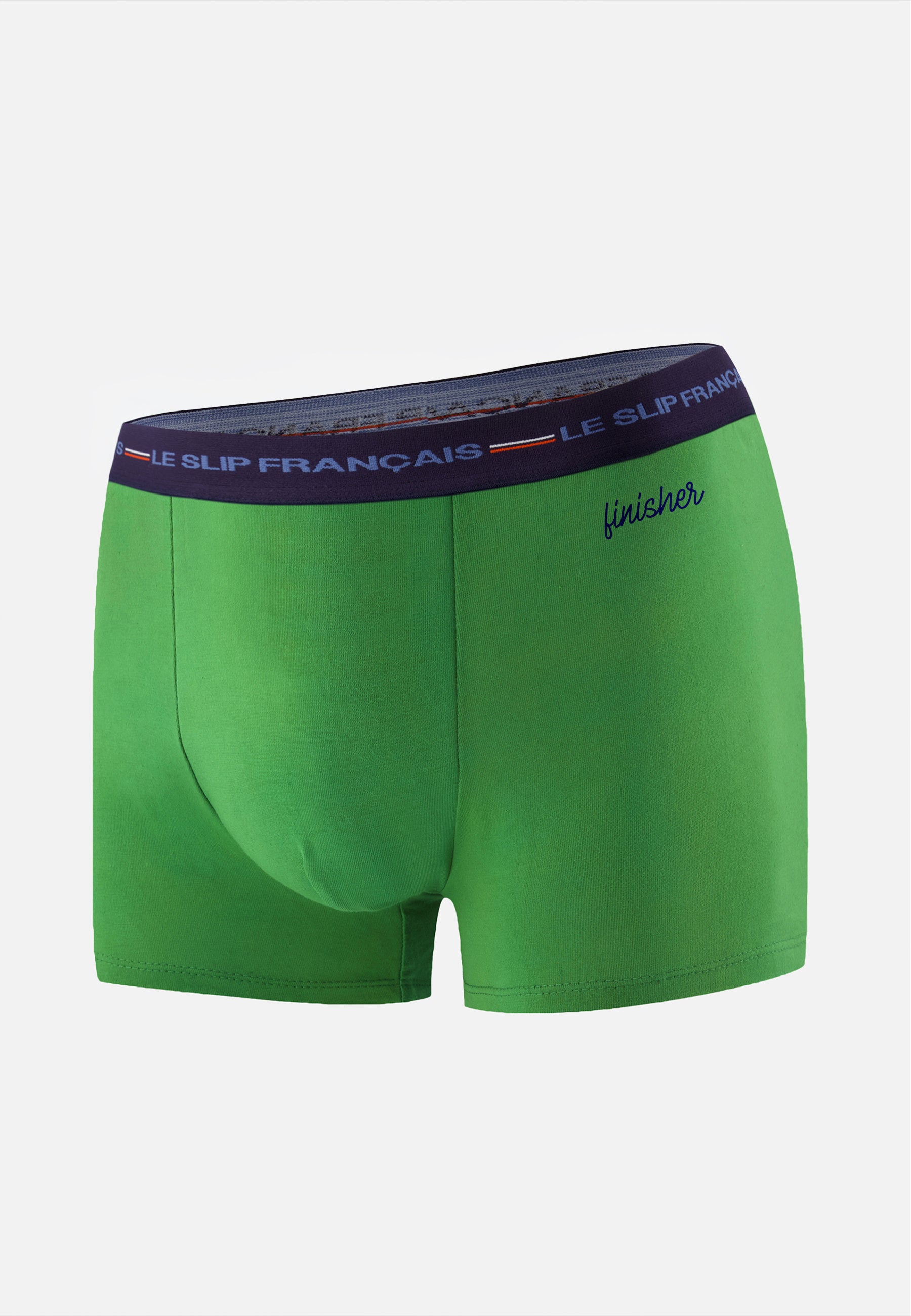 Boxer vert en coton bio - Redoutable Mint Green brodé Finisher