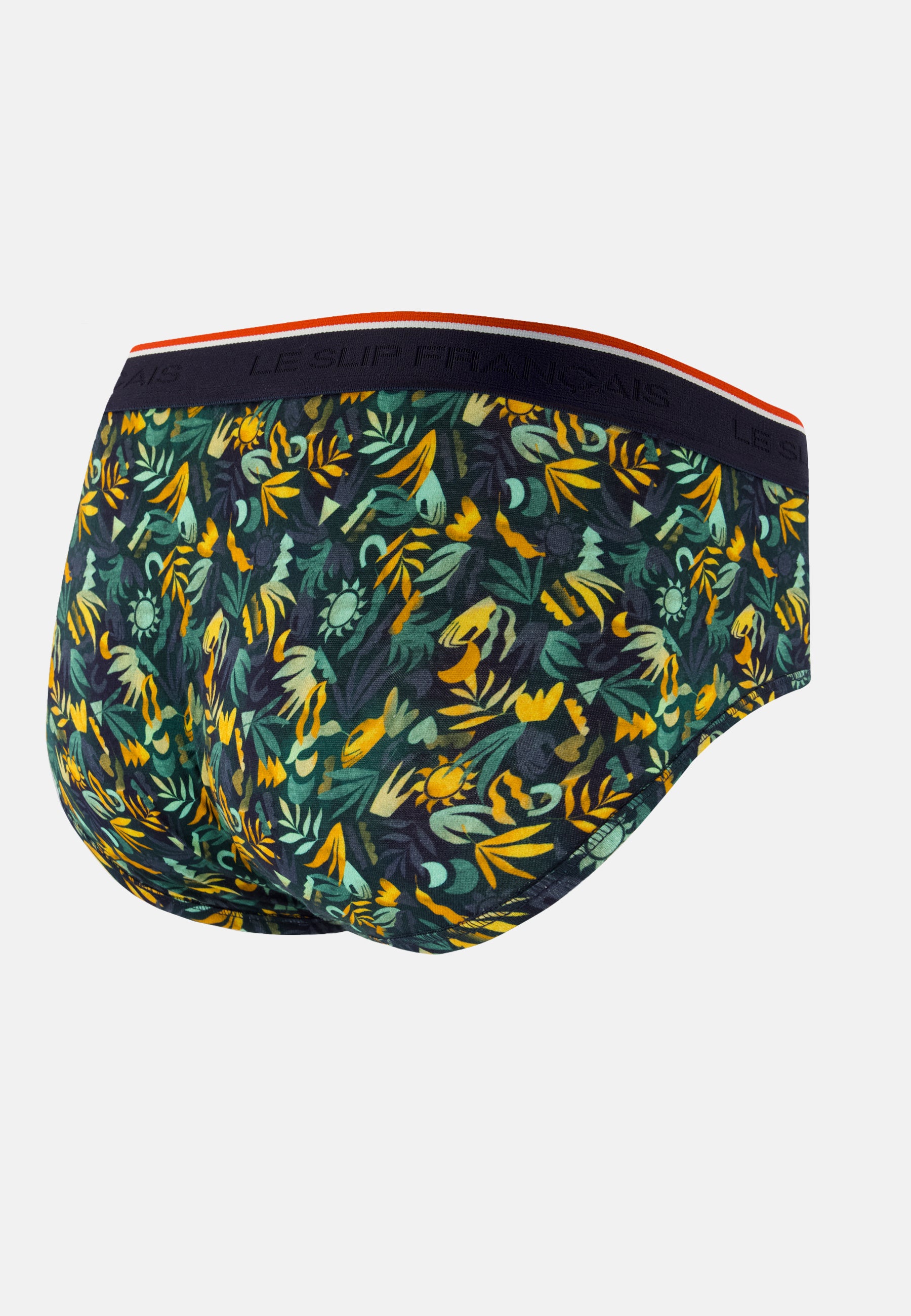 Green cotton briefs with jungle print - Terrible Jungle Khaki Veronese