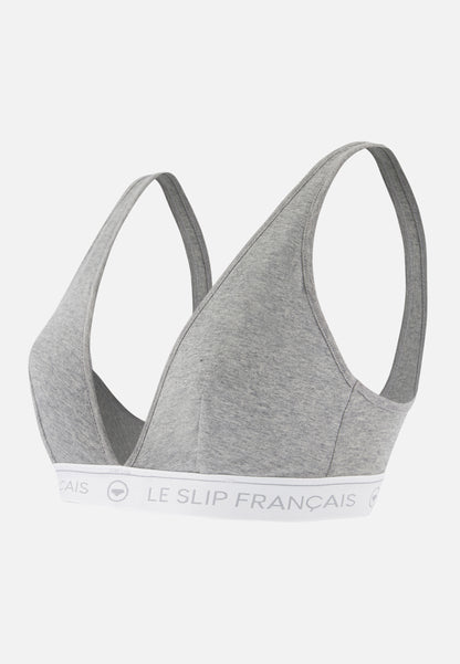 Soutien-gorge triangle sans armature gris chiné en coton - Seduisante Gris Chiné