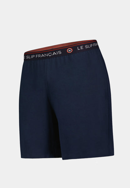 Bas de pyjama court bleu marine en coton - Invincible Marine