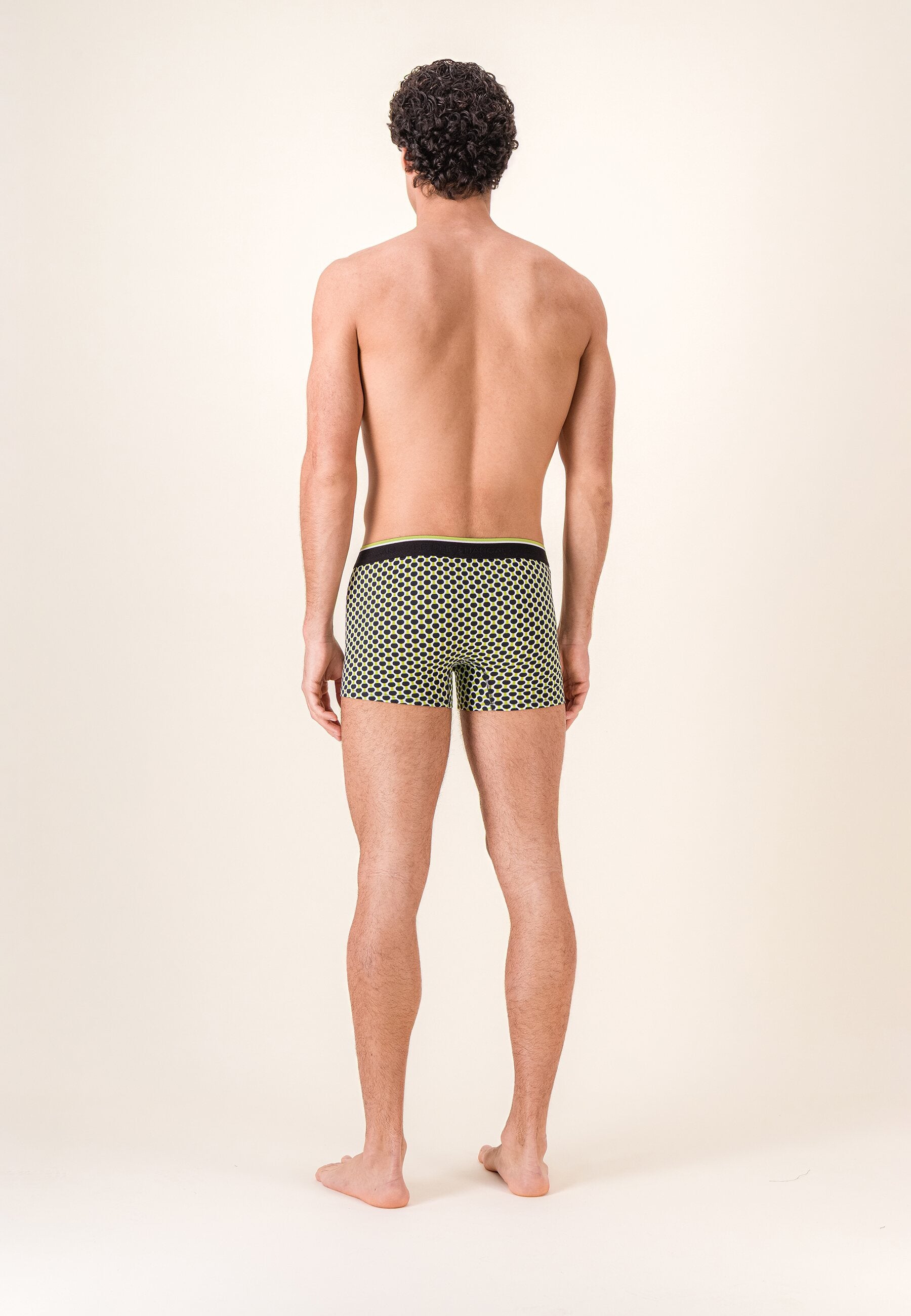 Boxer à motif raquettes jaune anis en coton - Marius Raquettes Jaune Anis