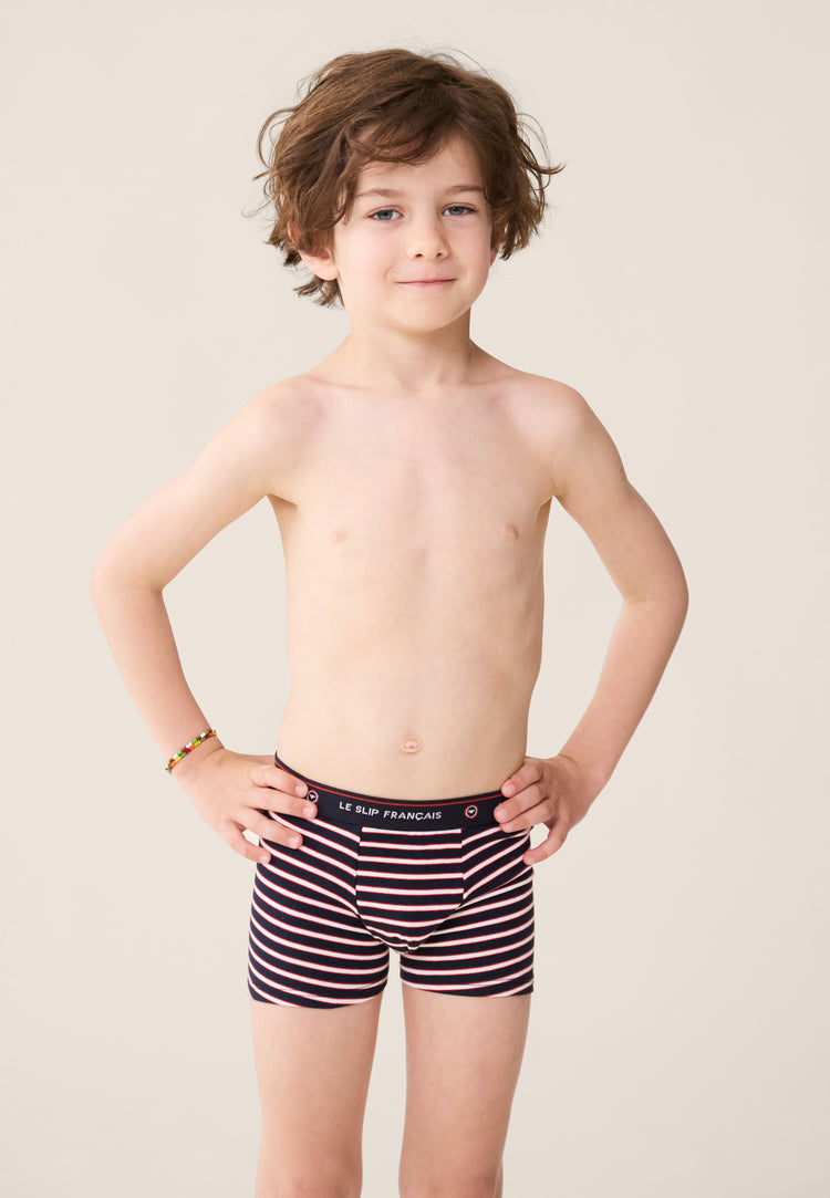 Lot de 3 boxers en coton - Trio de Boxers Petit Joseph Marine Tournesol Rayure Bayadere - Le Slip Français - 4