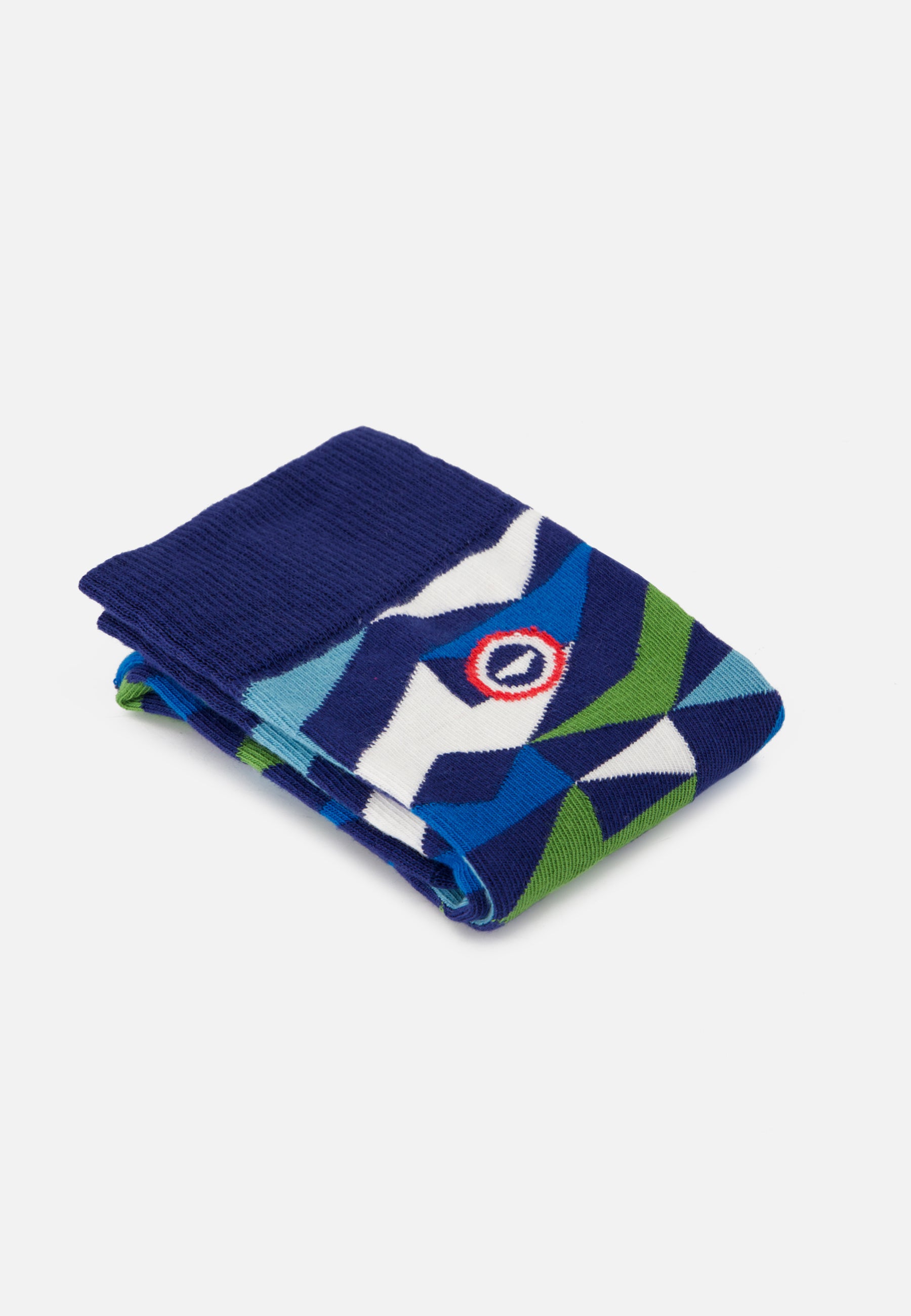 Chaussettes mi-hautes indigo Mosaïque fantaisie - Lucas Mosaïque Indigo