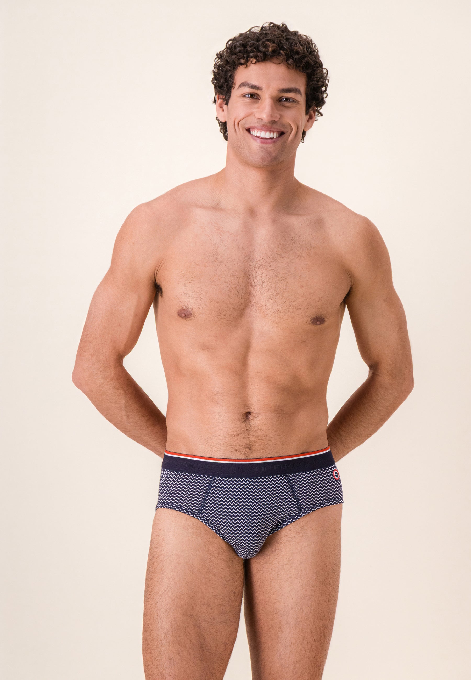 Slip marinière bleu en coton - Terrible Chevron