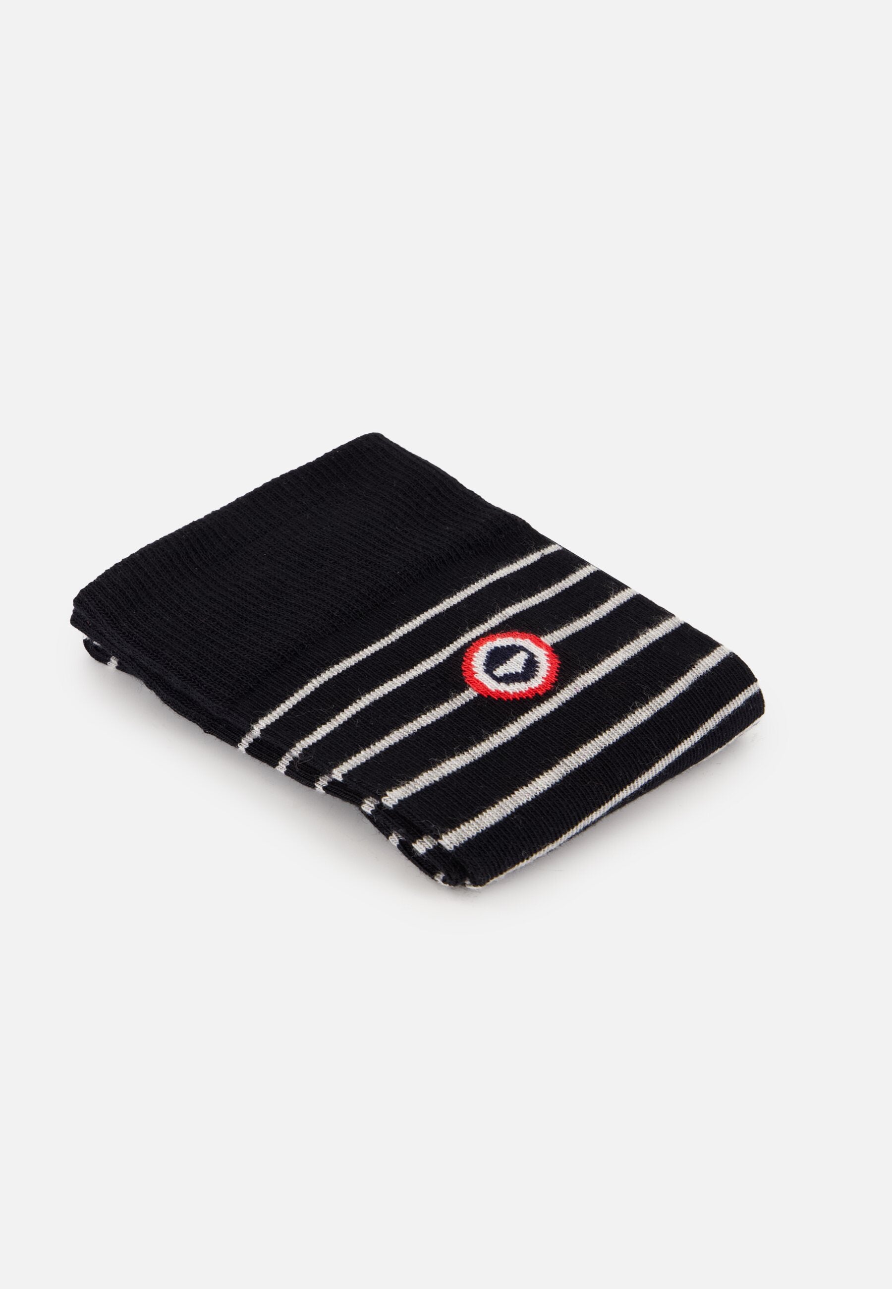 Chaussettes mi-hautes noires à rayures grises - Robuste Noir Rayures Gris Clair