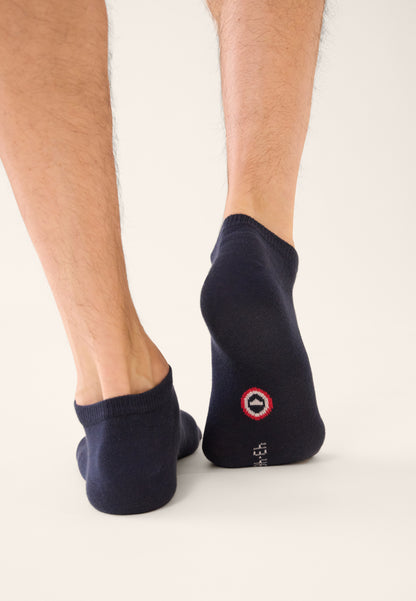 Lot de 2 chaussettes basses en coton - Chaussettes Basses Marine Marinière Marine