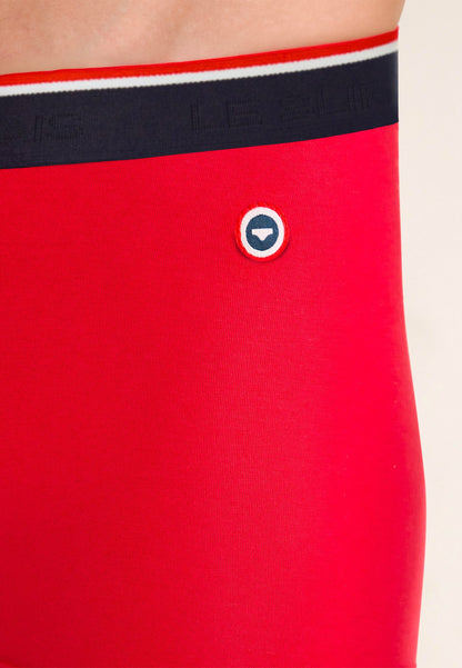 Boxer rouge en coton avec cocarde - Marius Rouge