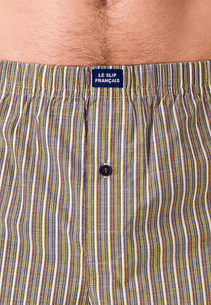 Orange striped cotton mattress boxer shorts - Jacques Striped Mattress Orange Pure