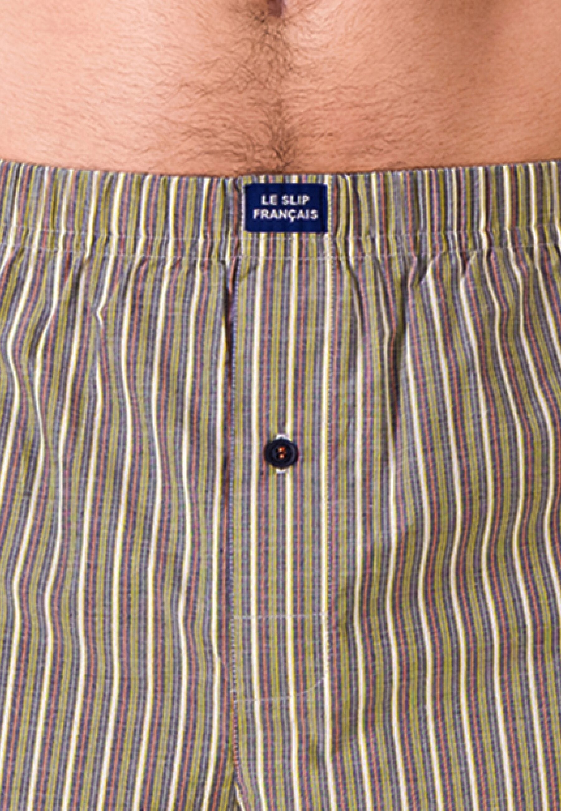 Caleçon matelas orange à rayures en coton - Jacques Rayure Matelas Orange Pur