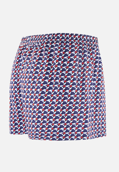 Caleçon à motif puzzle bleu acier en jersey de coton - Fredo Puzzle Bleu Acier