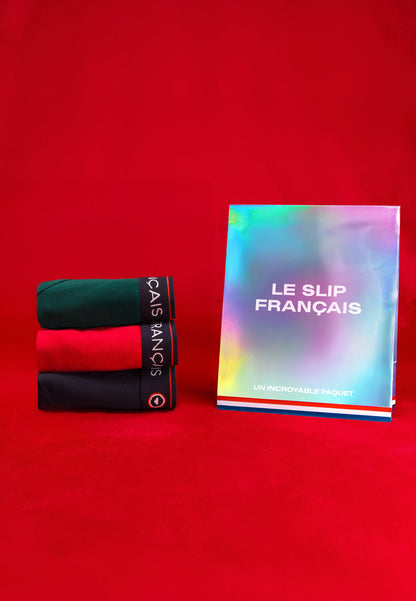 Lot de 3 culottes en coton - Culottes Rieuses Marine Vert Sapin Rouge Cerise