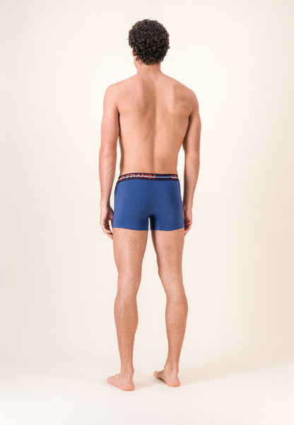 Lot de 3 boxers en coton - Boxers Rayures Coq Bleu Acier Bleu Ciel Chiné Bleu Acier