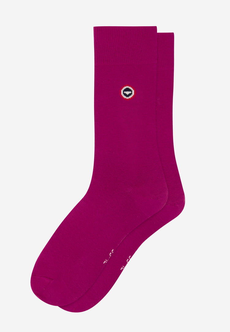 Chaussettes mi-hautes unies fuchsia - Robuste Fuchsia - Le Slip Français - 1