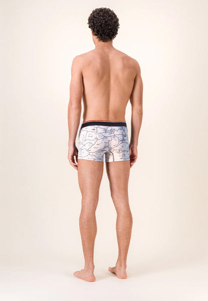 Boxer blanc à motifs français en coton - Marius La France En Slip