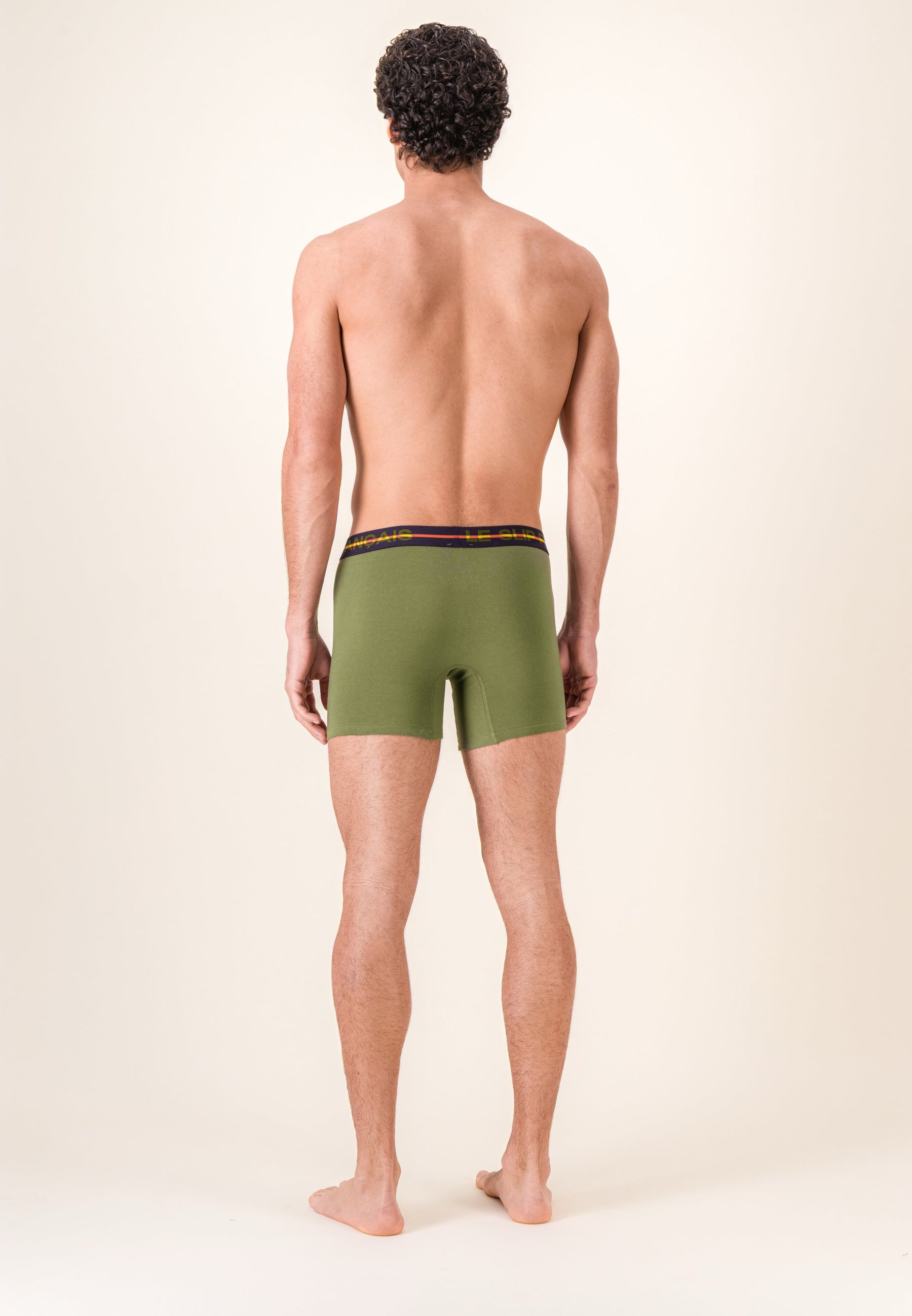 Boxer long vert en coton - Redoutable Long Kaki Veronese