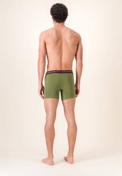 Boxer long vert en coton - Redoutable Long Kaki Veronese