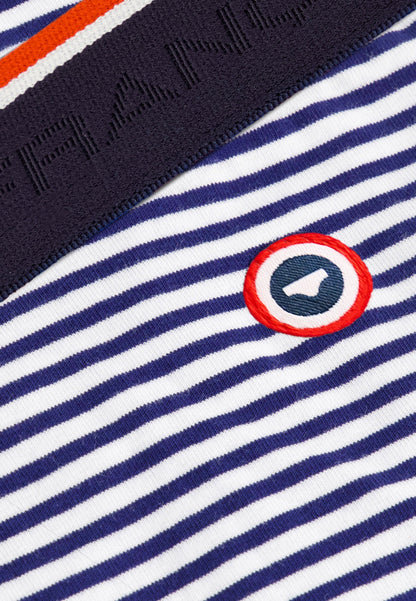 Lot de 7 boxers en coton - Boxers Marinière Bleu Marine Blanc Noir Gris Bleu Rouge