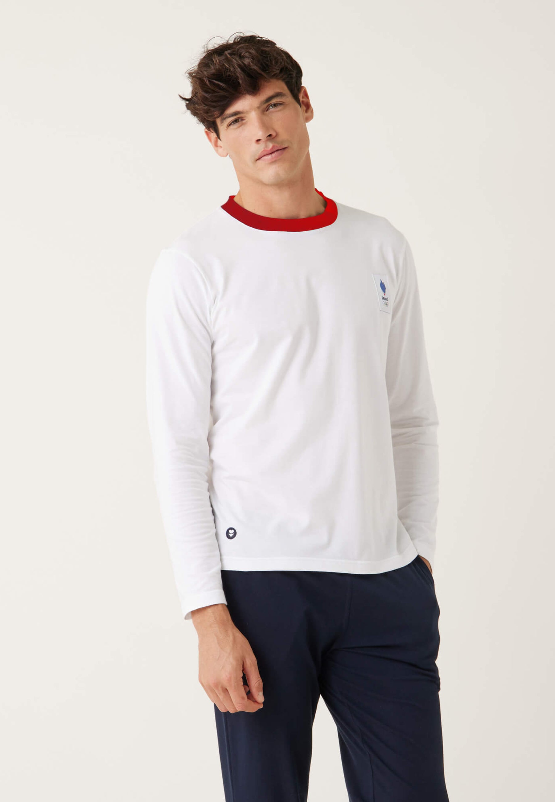 T-shirt manches longues en coton - Jeannot Blanc Equipe de France