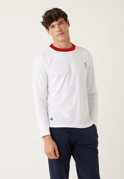T-shirt manches longues en coton - Jeannot Blanc Equipe de France