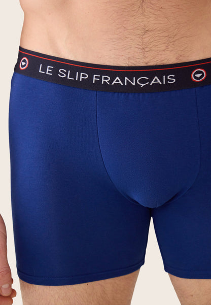 Boxer long indigo en coton - Redoutable Long Indigo