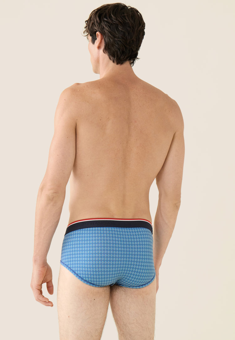 Blue printed cotton briefs - Terrible Harlequin Bleu - Le Slip Français - 3