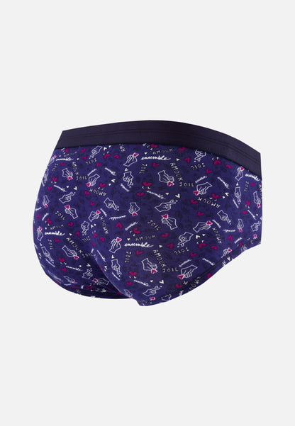 Slip en coton - Terrible Imprimé Gufi Acier Betterave