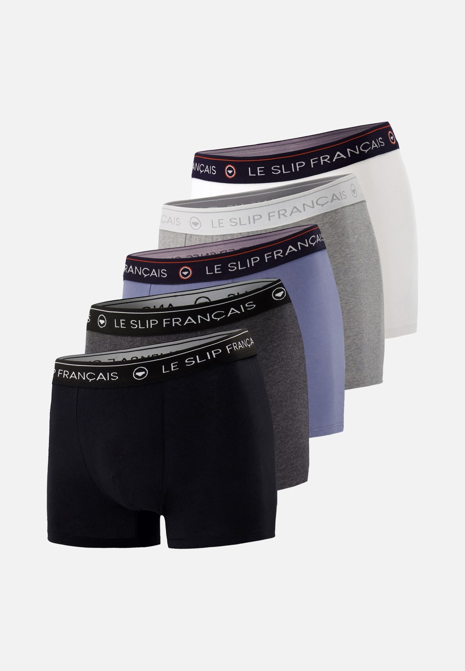 Lot de 5 boxers en coton - Boxers 5 Nuances De Gris