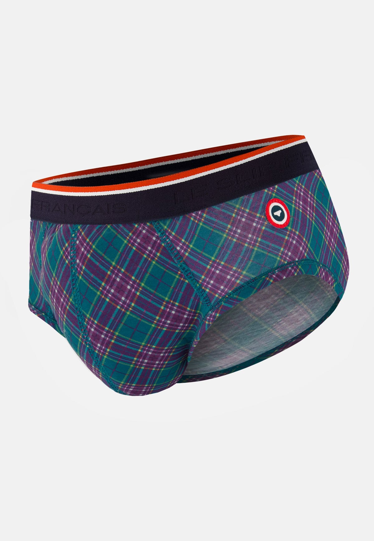 Slip à motif tartan bleu canard en coton - Terrible Tartan Bleu Canard
