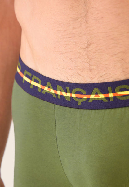 Boxer vert en coton - Redoutable Kaki Veronese