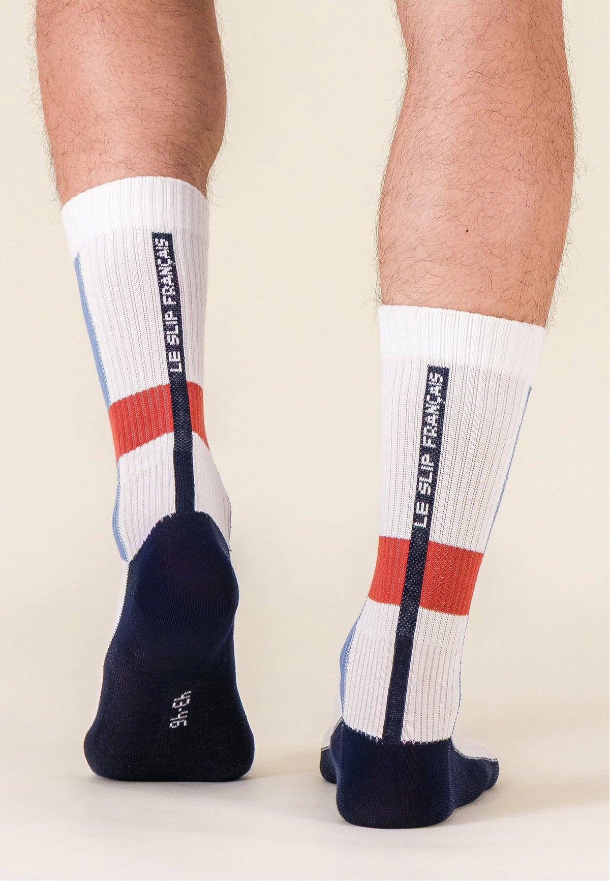 Lot de 2 chaussettes mi-hautes en coton - Chaussettes Mondrian Bleu Jean Brique Laser Marine Brique