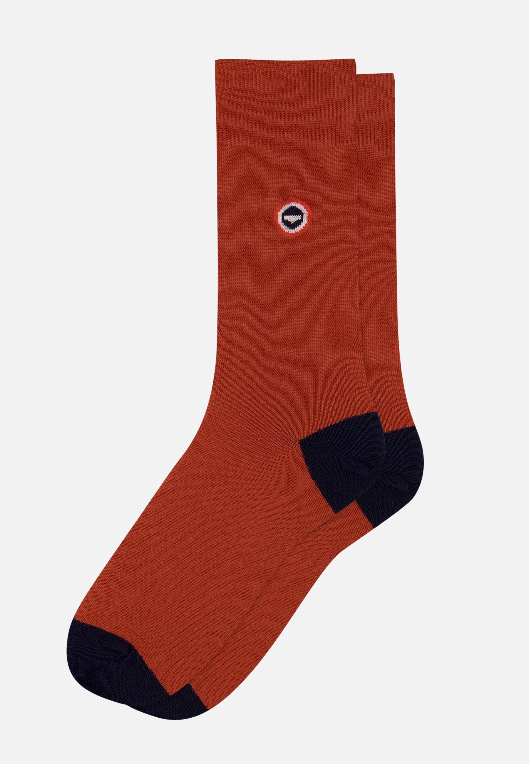 Chaussettes mi-hautes rouge en coton - Robuste Rouge Brique Marine