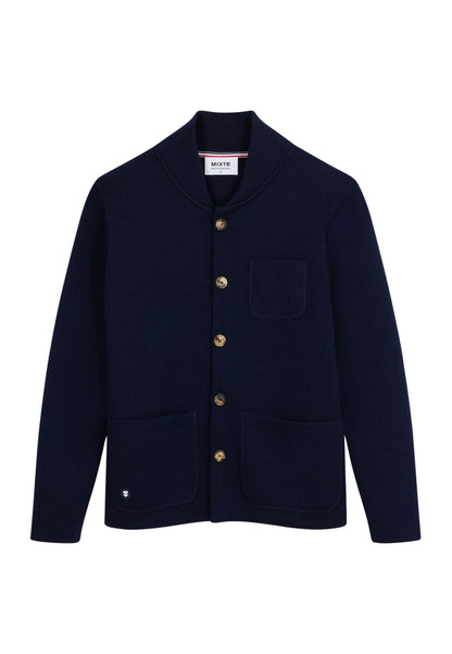 Men's navy blue knitted vest - Eloi Marine