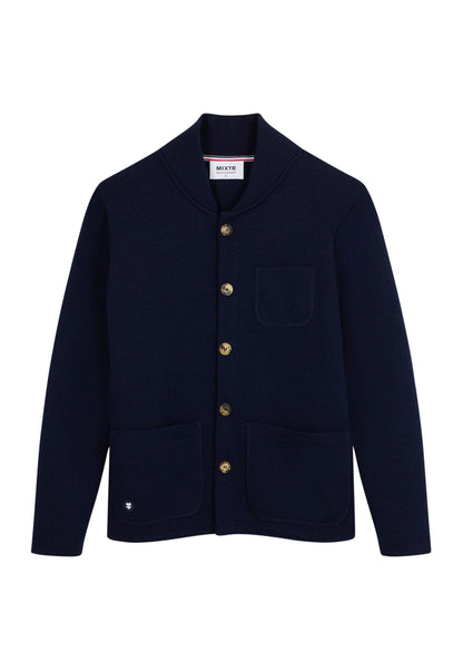 Gilet homme en maille bleu marine - Eloi Marine