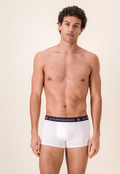 Lot de 10 boxers en coton - Boxers Marine Brique Acier Indigo Bleu Ciel Blanc Bleu Jean Marine Blanc Gris Chiné